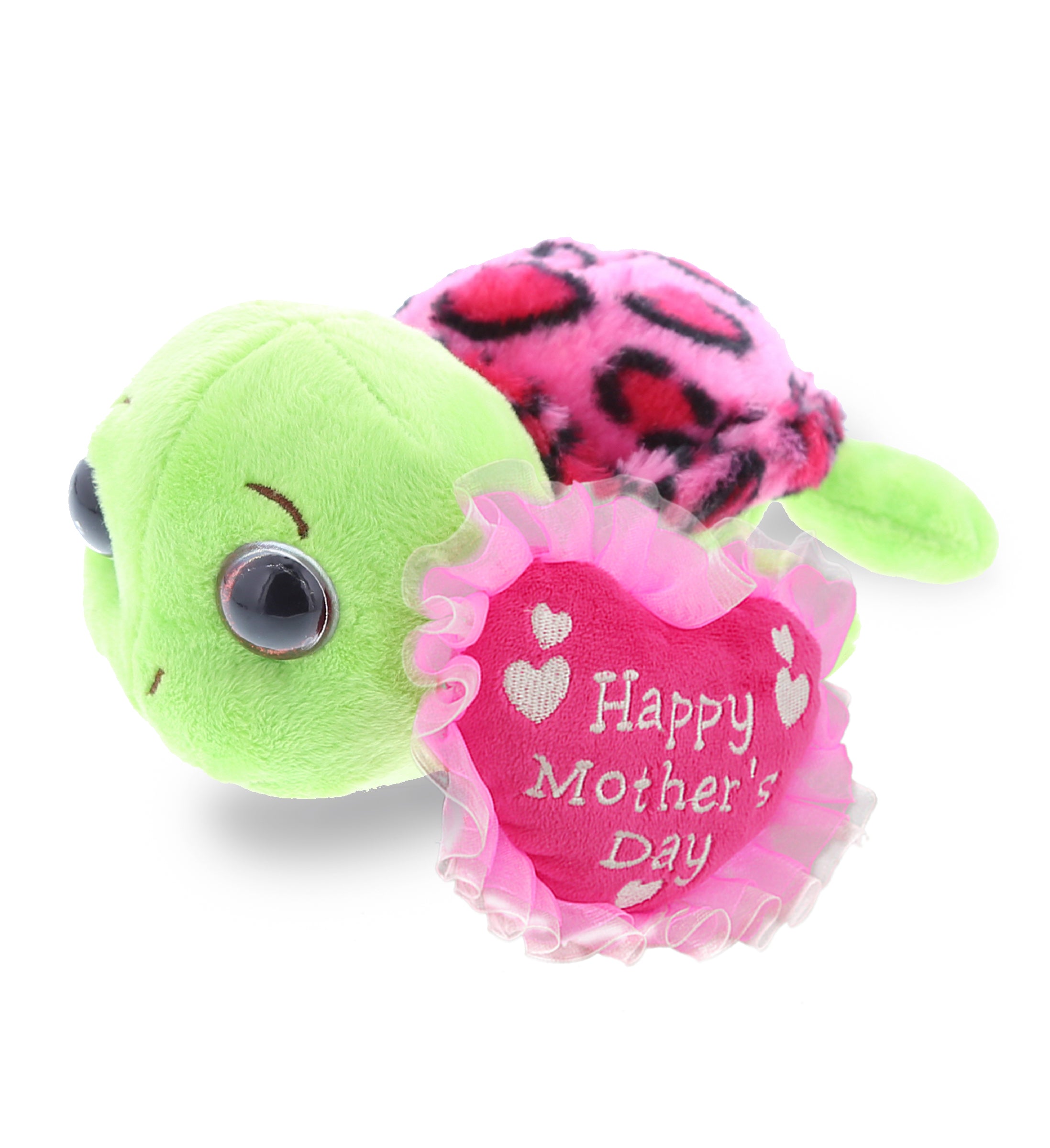 PLUSH MOTHERS DAY HEART - BIG EYE 6" PLUSH - PINK SHELL SEA TURTLE