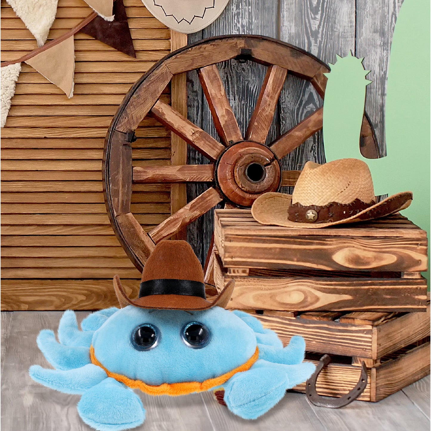 BIG EYE 6" PLUSH - BLUE CRAB COWBOY DRESS UP