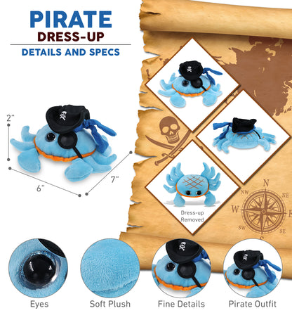 BIG EYE 6" PLUSH - BLUE CRAB PIRATE DRESS UP