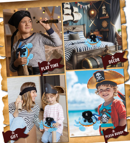 BIG EYE 6" PLUSH - BLUE CRAB PIRATE DRESS UP