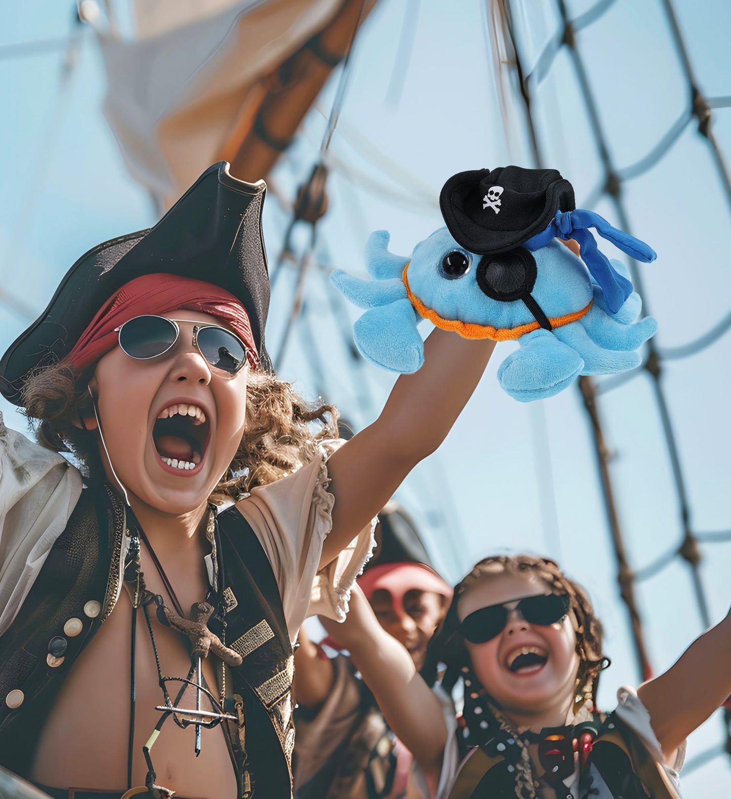 BIG EYE 6" PLUSH - BLUE CRAB PIRATE DRESS UP