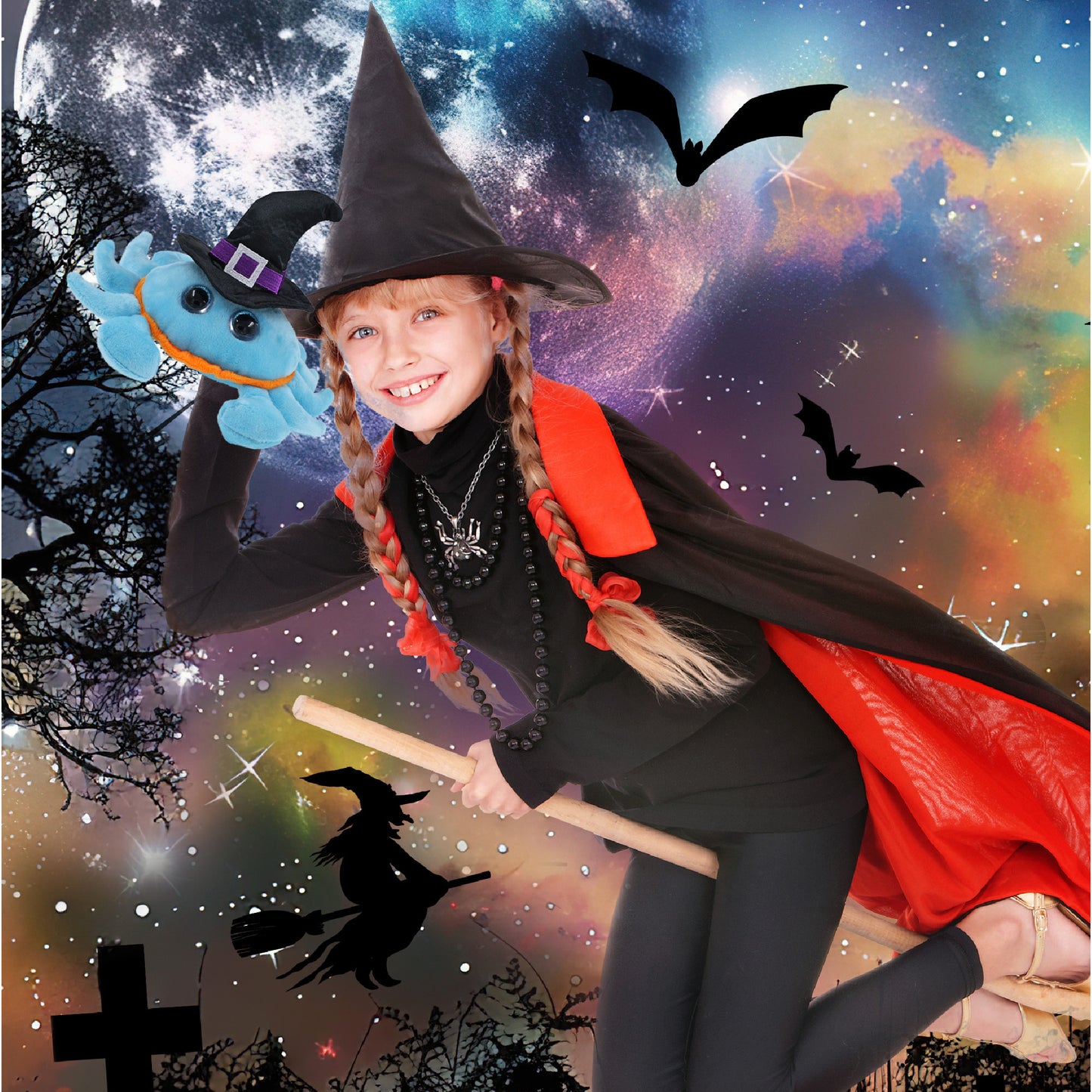 BIG EYE 6" PLUSH - BLUE CRAB WITCH DRESS UP