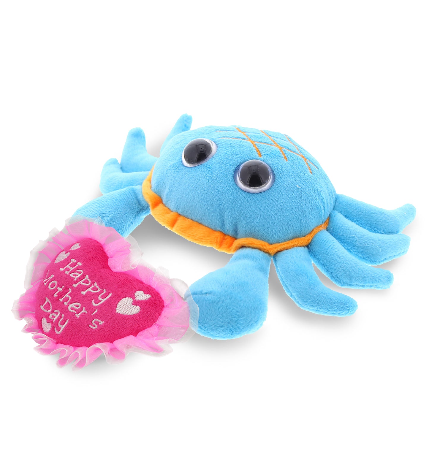 PLUSH MOTHERS DAY HEART - BIG EYE 6" PLUSH - BLUE CRAB