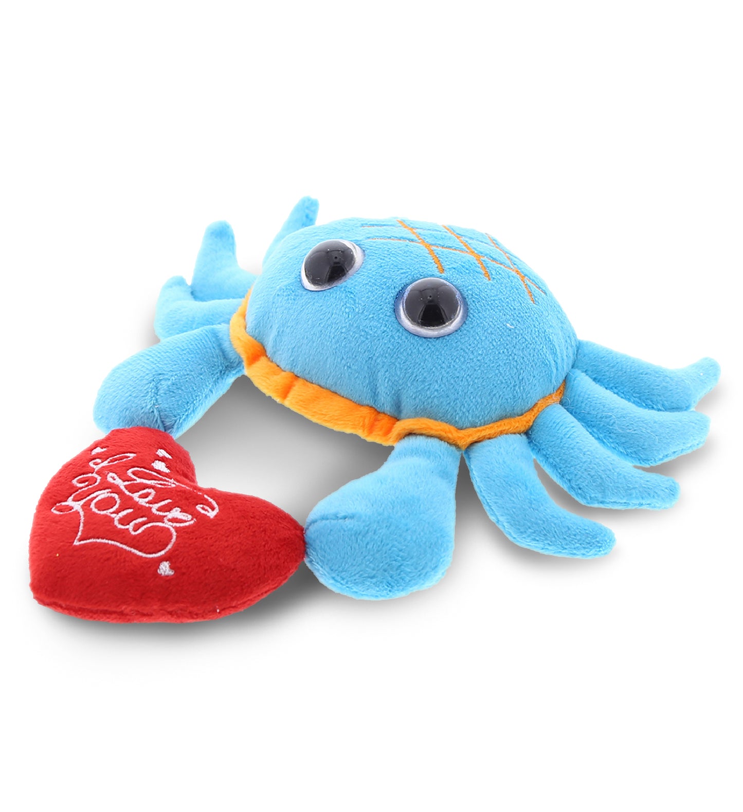 PLUSH I LOVE YOU RED HEART - BIG EYE 6" PLUSH - BLUE CRAB