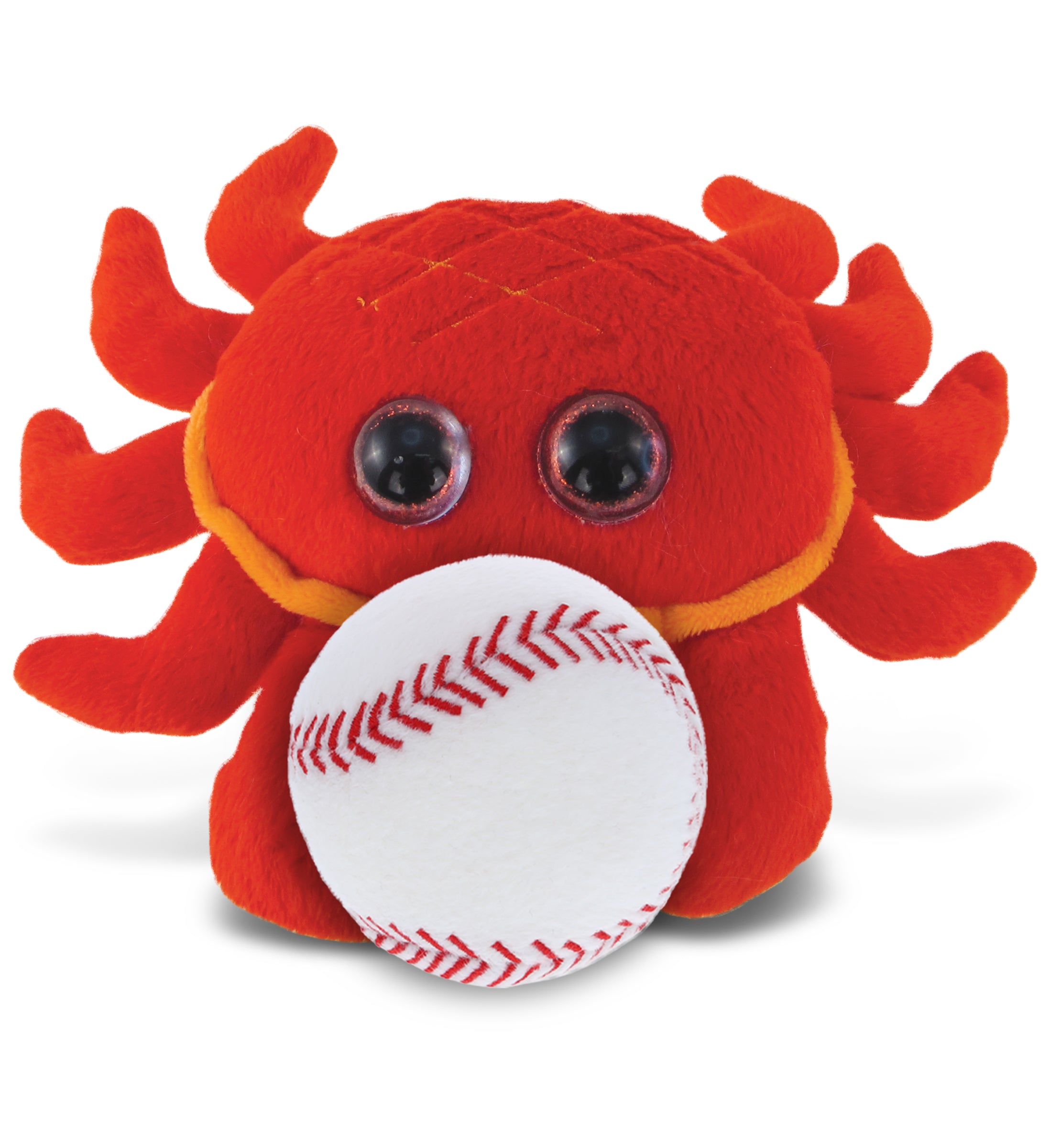 PLUSH BASEBALL - BIG EYE 6" PLUSH - RED CRAB