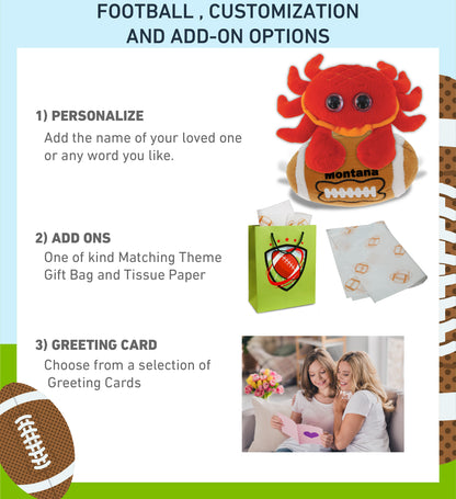 BIG EYE 6' PLUSH - RED CRAB With Football Plush