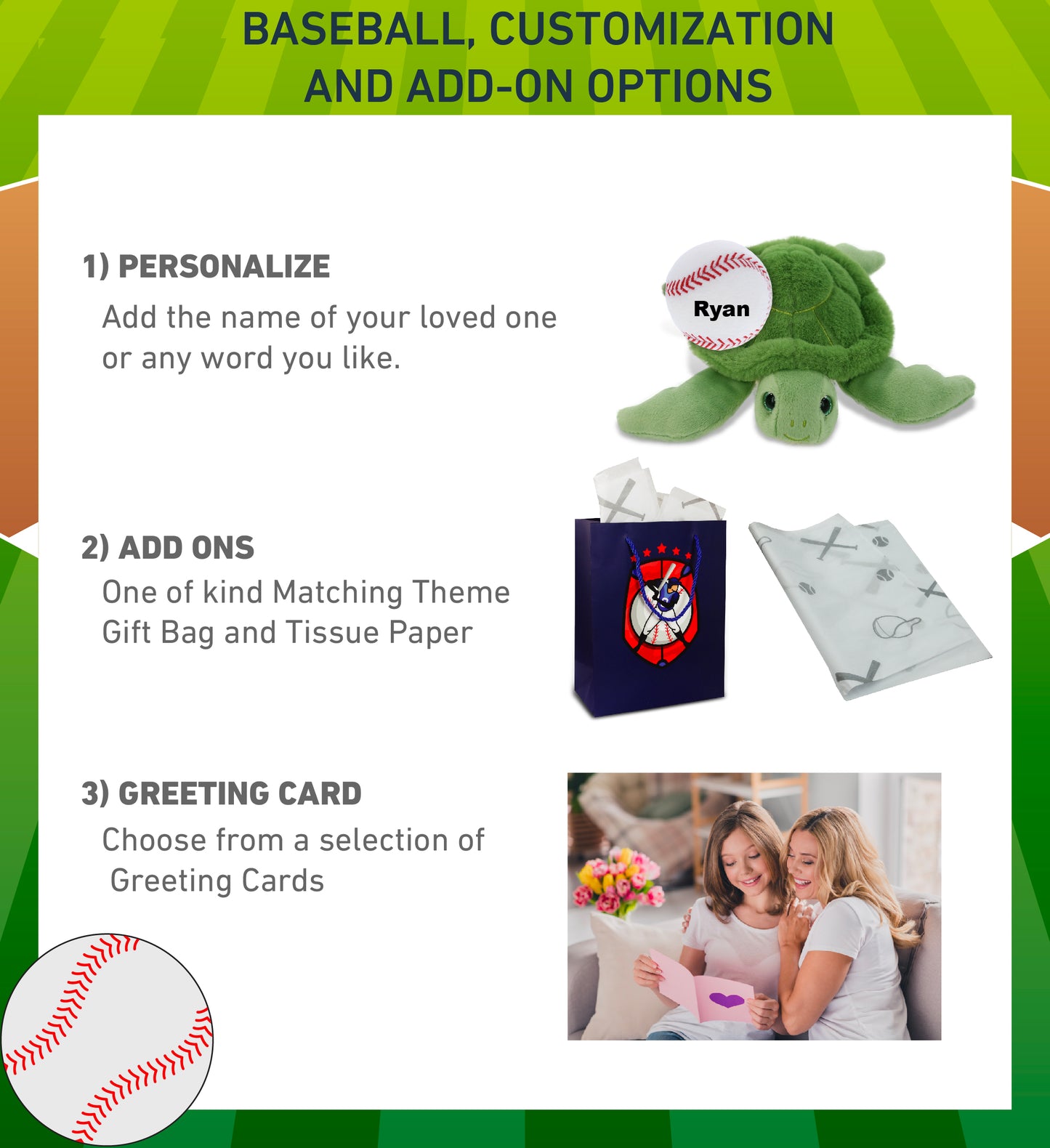 SUPER-SOFT PLUSH - GREEN SEA TURTLE 6.5" with Baseball Plush