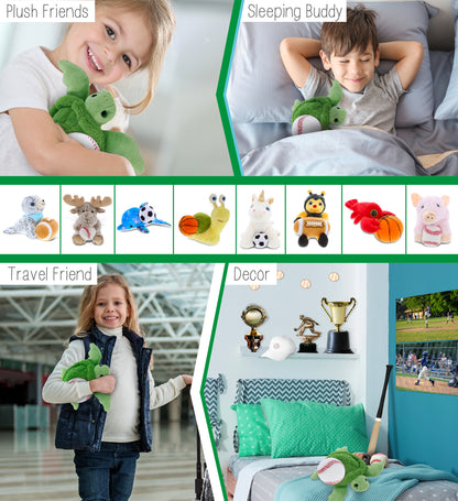 SUPER-SOFT PLUSH - GREEN SEA TURTLE 6.5" with Baseball Plush