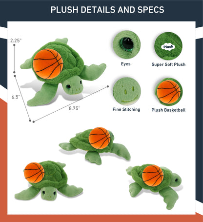 SUPER-SOFT PLUSH - GREEN SEA TURTLE 6.5" with Basketball Plush
