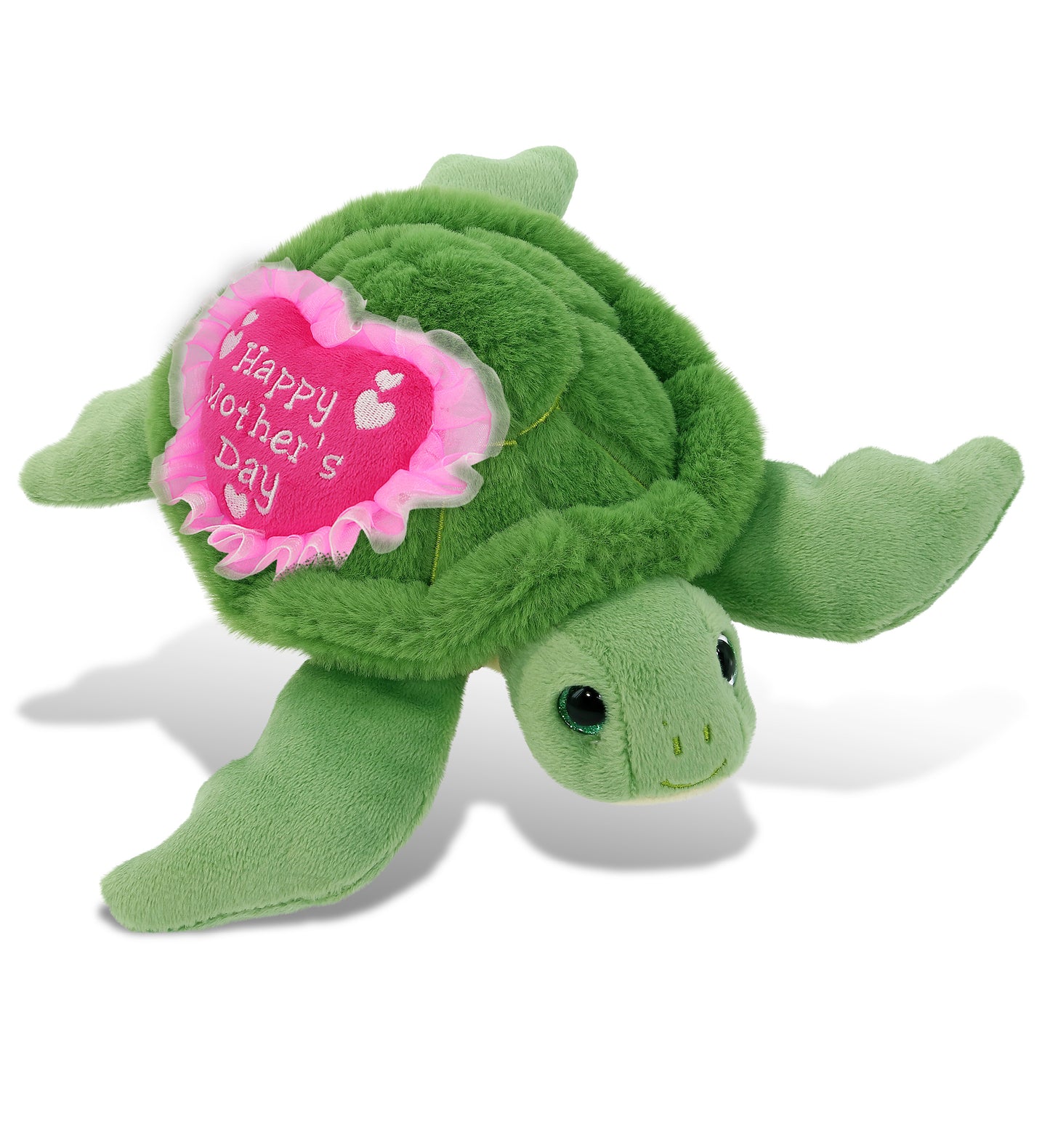 PLUSH MOTHERS DAY HEART - SUPER-SOFT PLUSH - GREEN SEA TURTLE 6.5"