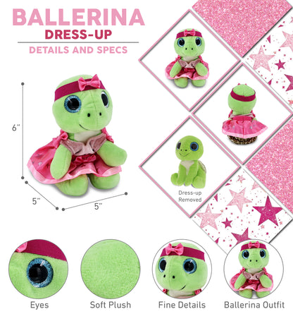 SPARKLE EYES PLUSH - SMALL GREEN SEA TURTLE Ballerina