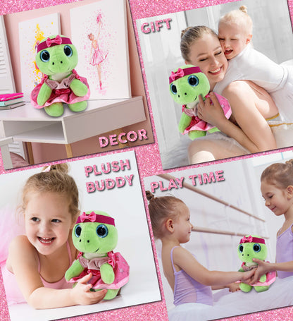 SPARKLE EYES PLUSH - SMALL GREEN SEA TURTLE Ballerina