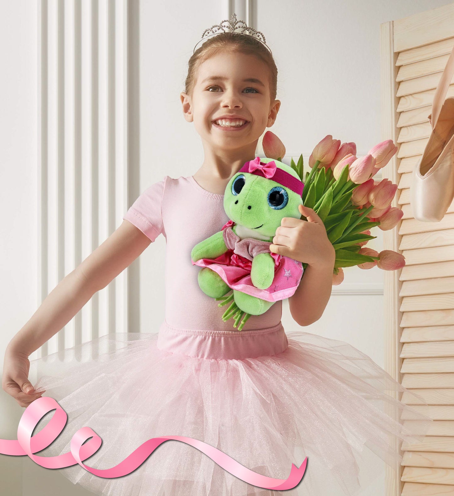 SPARKLE EYES PLUSH - SMALL GREEN SEA TURTLE Ballerina