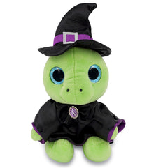 SPARKLE EYES PLUSH - SMALL GREEN SEA TURTLE WITH WITCH DRESS UP
