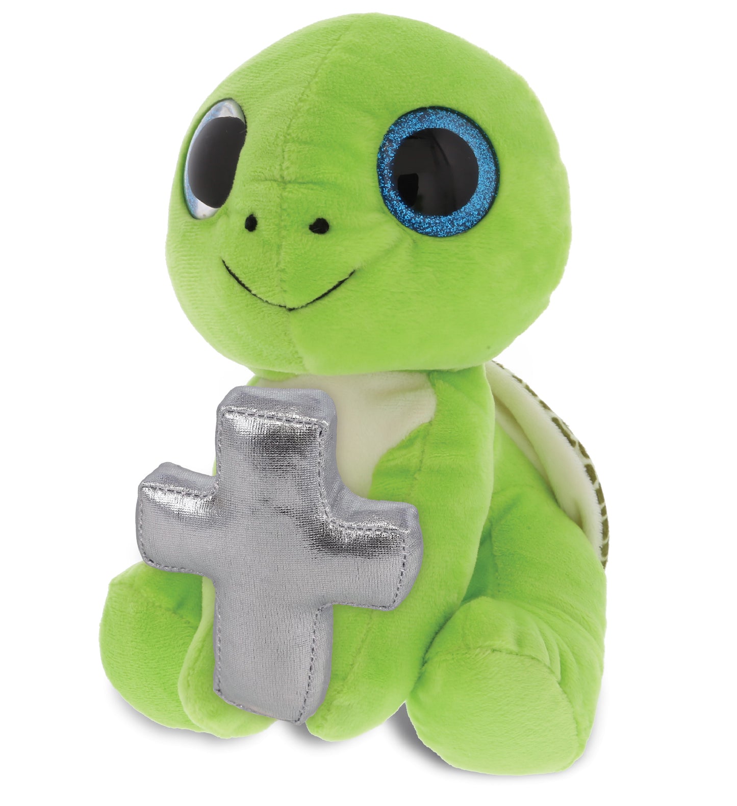 PLUSH CROSS - SPARKLE EYES PLUSH - SMALL GREEN SEA TURTLE