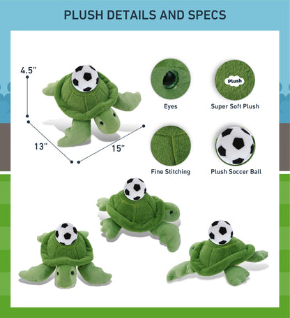 SUPER-SOFT PLUSH - GREEN SEA TURTLE 13" with Soccer Plush
