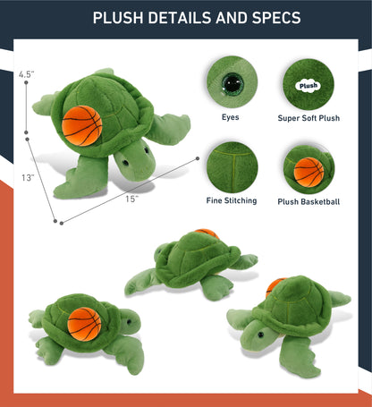 SUPER-SOFT PLUSH - GREEN SEA TURTLE 13" with Basketball Plush