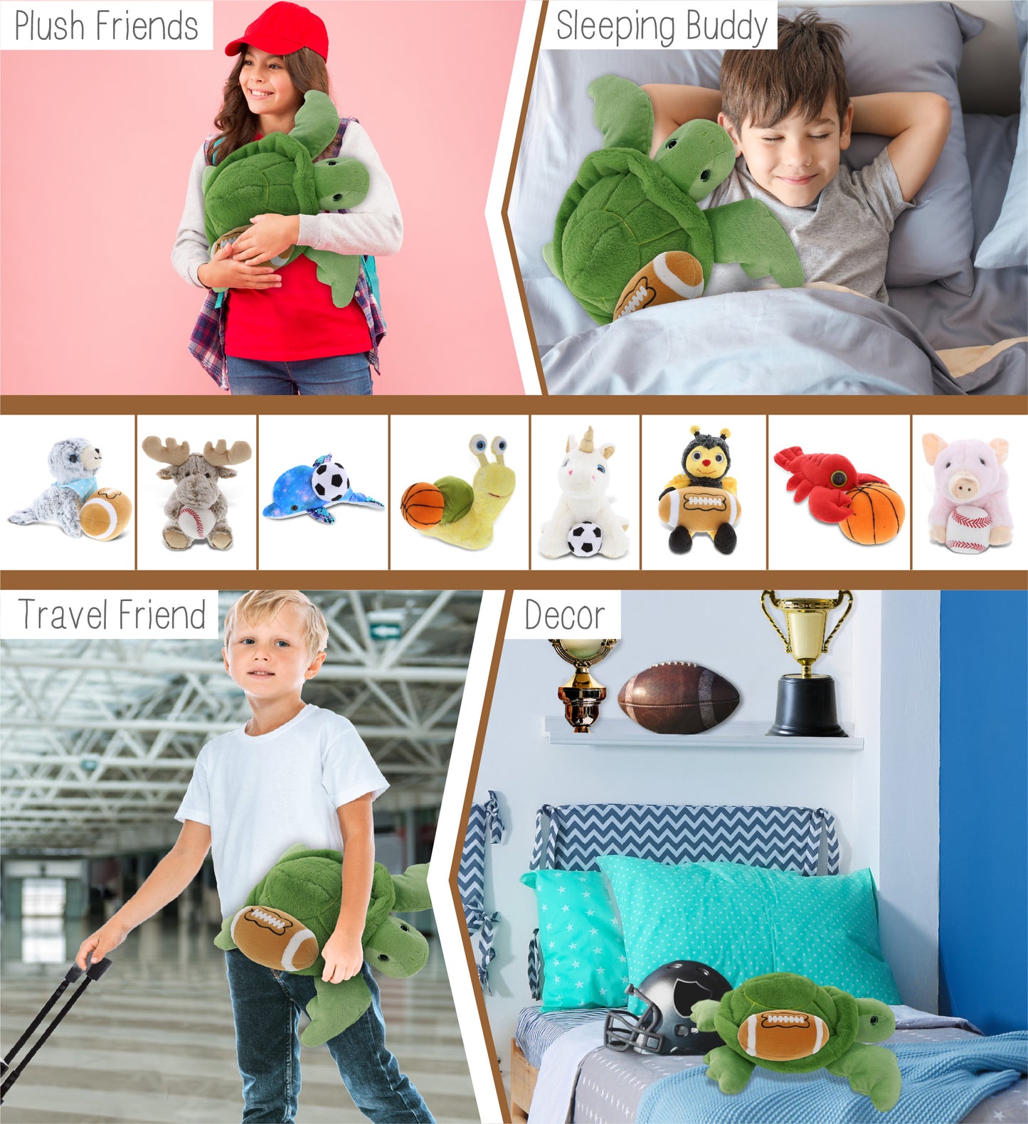 SUPER-SOFT PLUSH - GREEN SEA TURTLE 13" with Football Plush