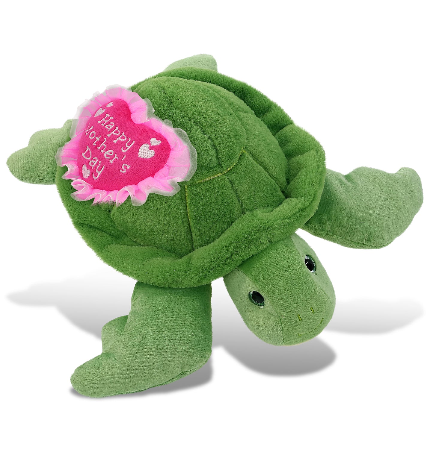 PLUSH MOTHERS DAY HEART - SUPER-SOFT PLUSH - GREEN SEA TURTLE 13"