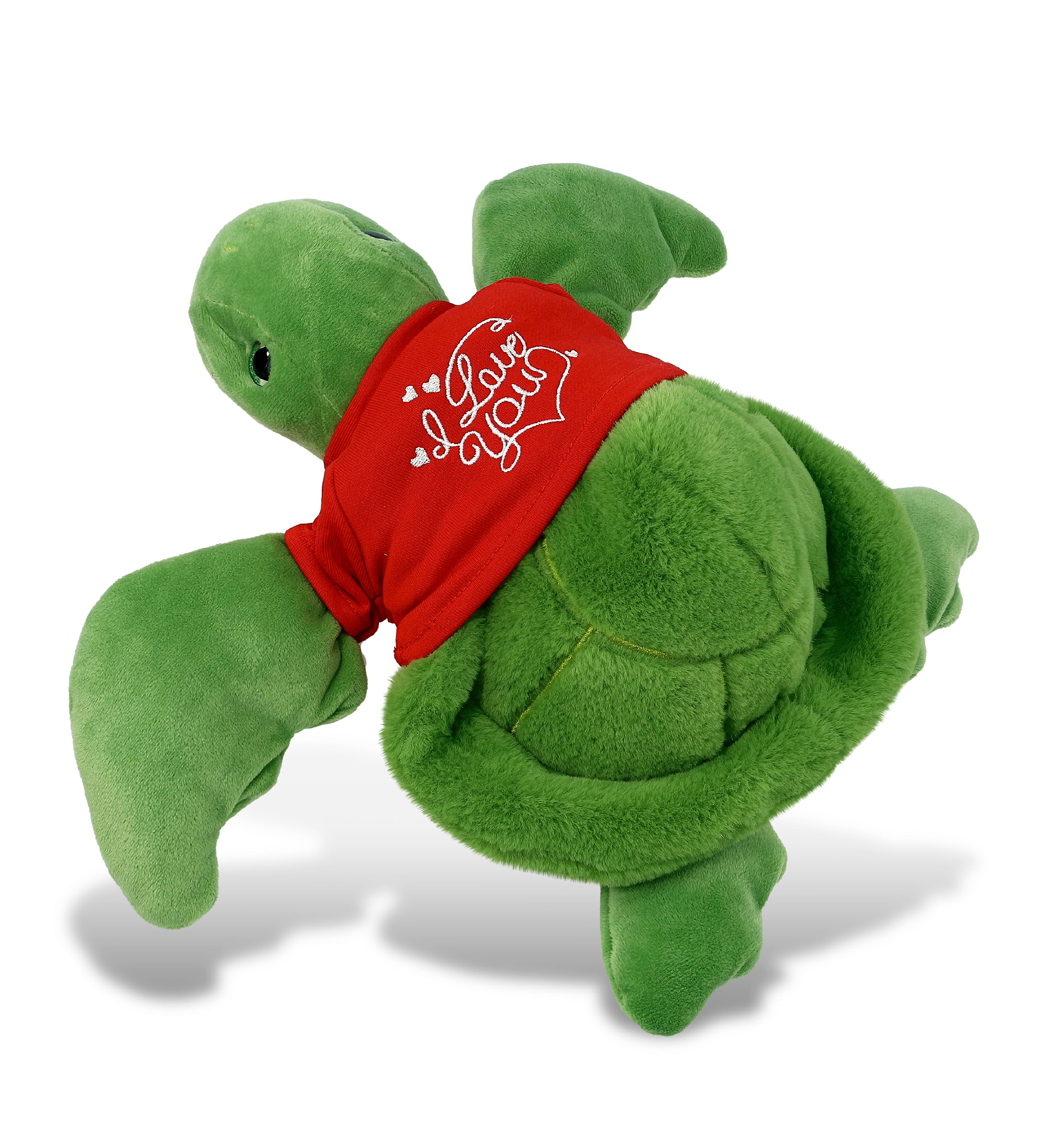 PLUSH I LOVE YOU RED SHIRT- SUPER-SOFT PLUSH - GREEN SEA TURTLE 13"