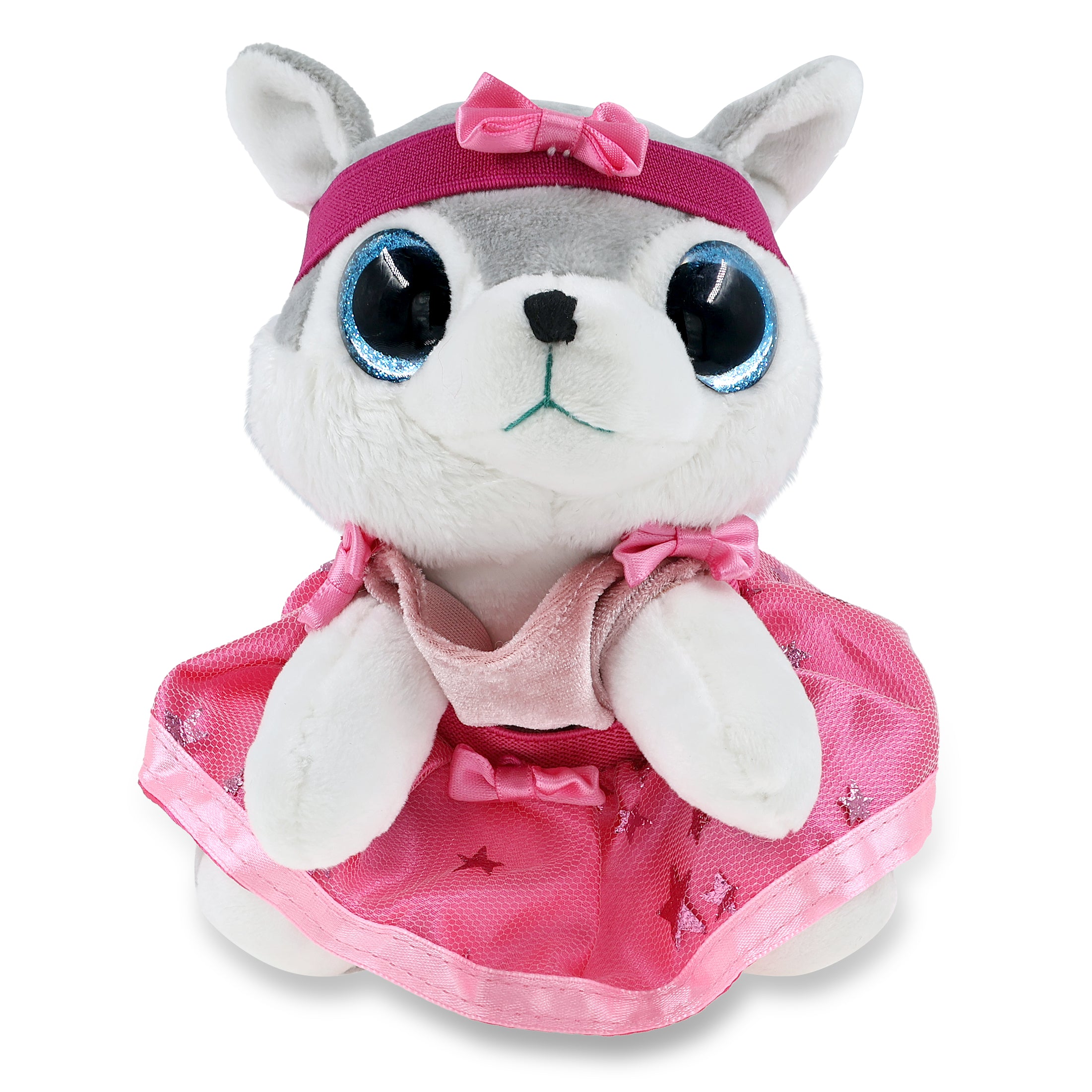 SPARKLE EYES PLUSH - SMALL WOLF WITH BALLERINA DRESS UP