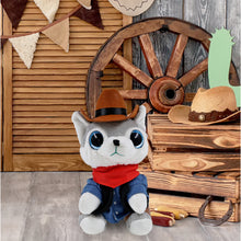 SPARKLE EYES PLUSH - SMALL WOLF With COWBOY Dress Up