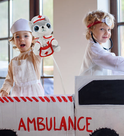 SPARKLE EYES PLUSH - SMALL WOLF NURSE