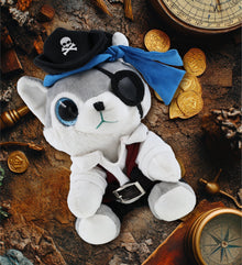 SPARKLE EYES PLUSH - SMALL WOLF PIRATE DRESS UP