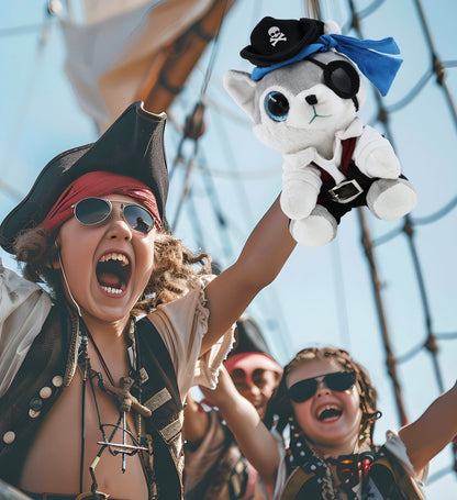 SPARKLE EYES PLUSH - SMALL WOLF PIRATE DRESS UP