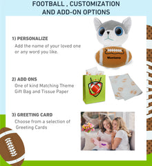 SPARKLE EYES PLUSH - SMALL WOLF With Football Plush