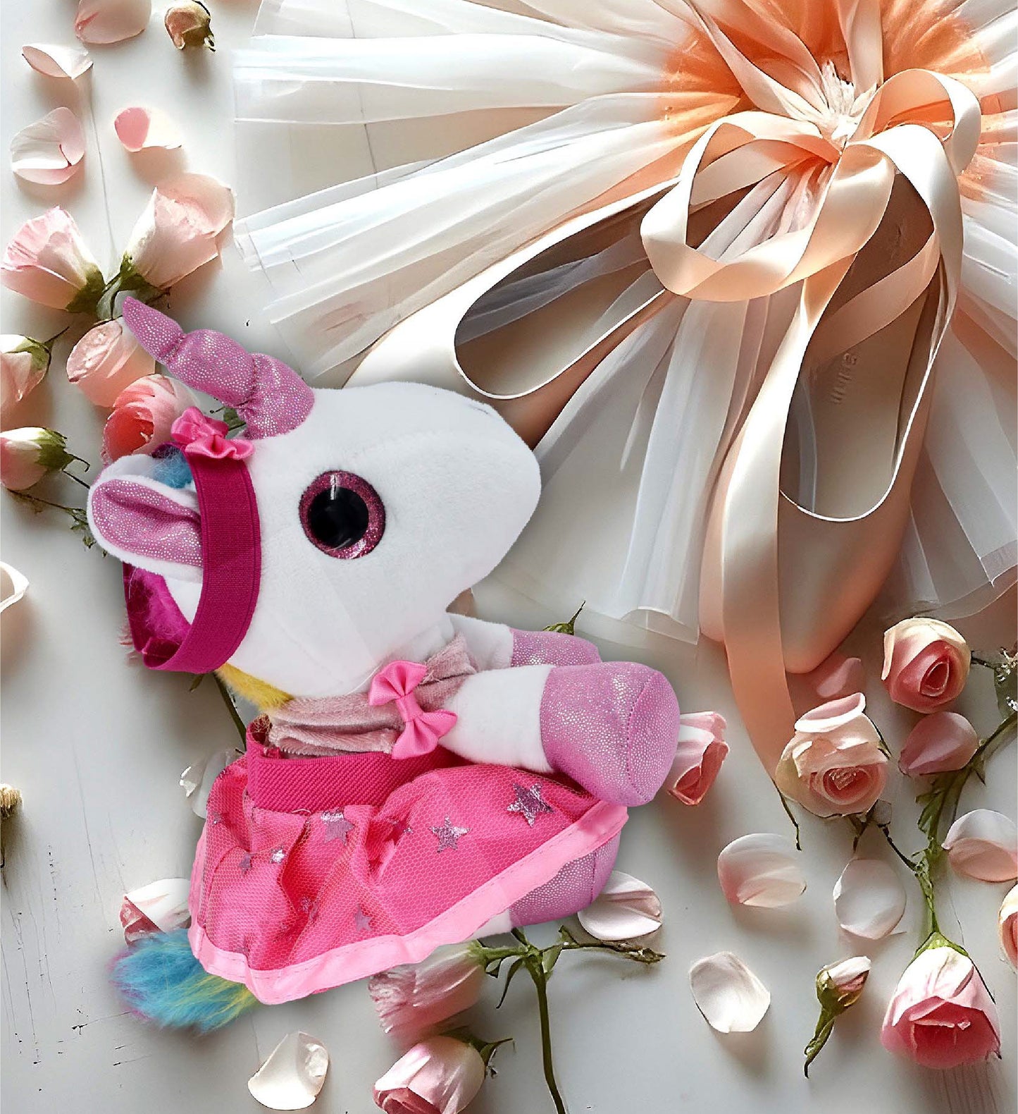 SPARKLE EYES PLUSH - WHITE UNICORN Ballerina