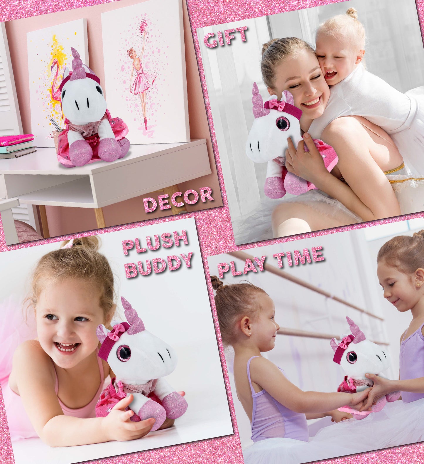 SPARKLE EYES PLUSH - WHITE UNICORN Ballerina