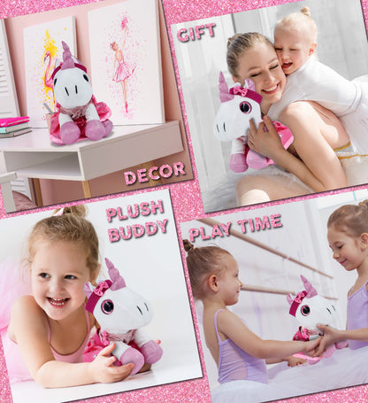 SPARKLE EYES PLUSH - WHITE UNICORN Ballerina