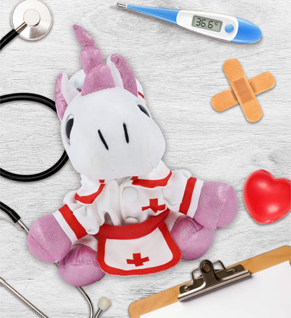 SPARKLE EYES PLUSH - WHITE UNICORN NURSE DRESS UP