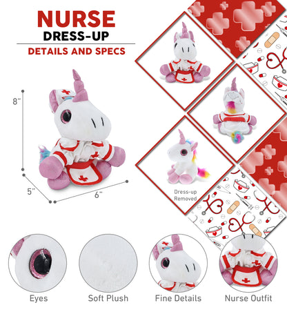 SPARKLE EYES PLUSH - WHITE UNICORN NURSE DRESS UP