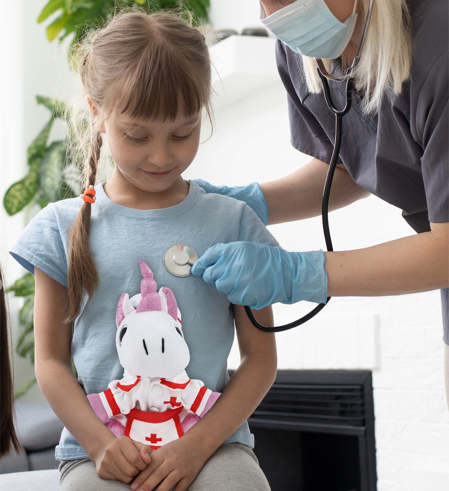 SPARKLE EYES PLUSH - WHITE UNICORN NURSE DRESS UP