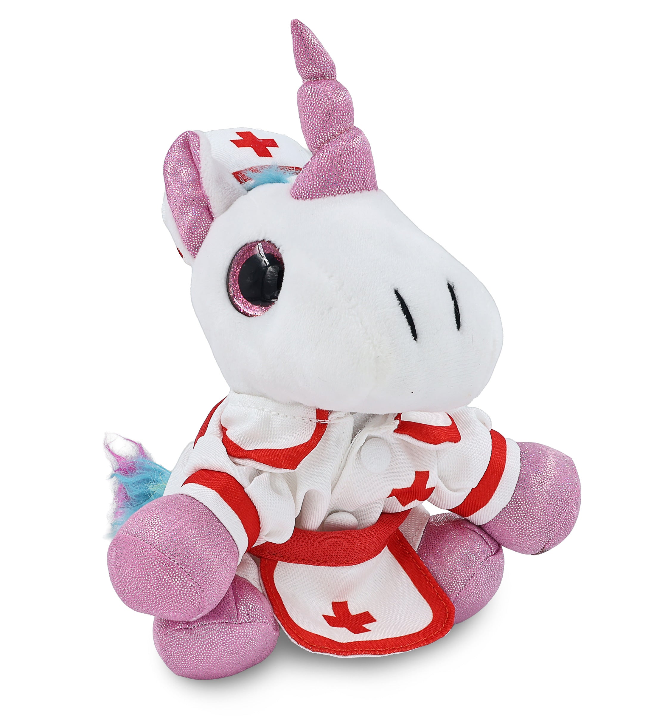 SPARKLE EYES PLUSH - WHITE UNICORN NURSE DRESS UP