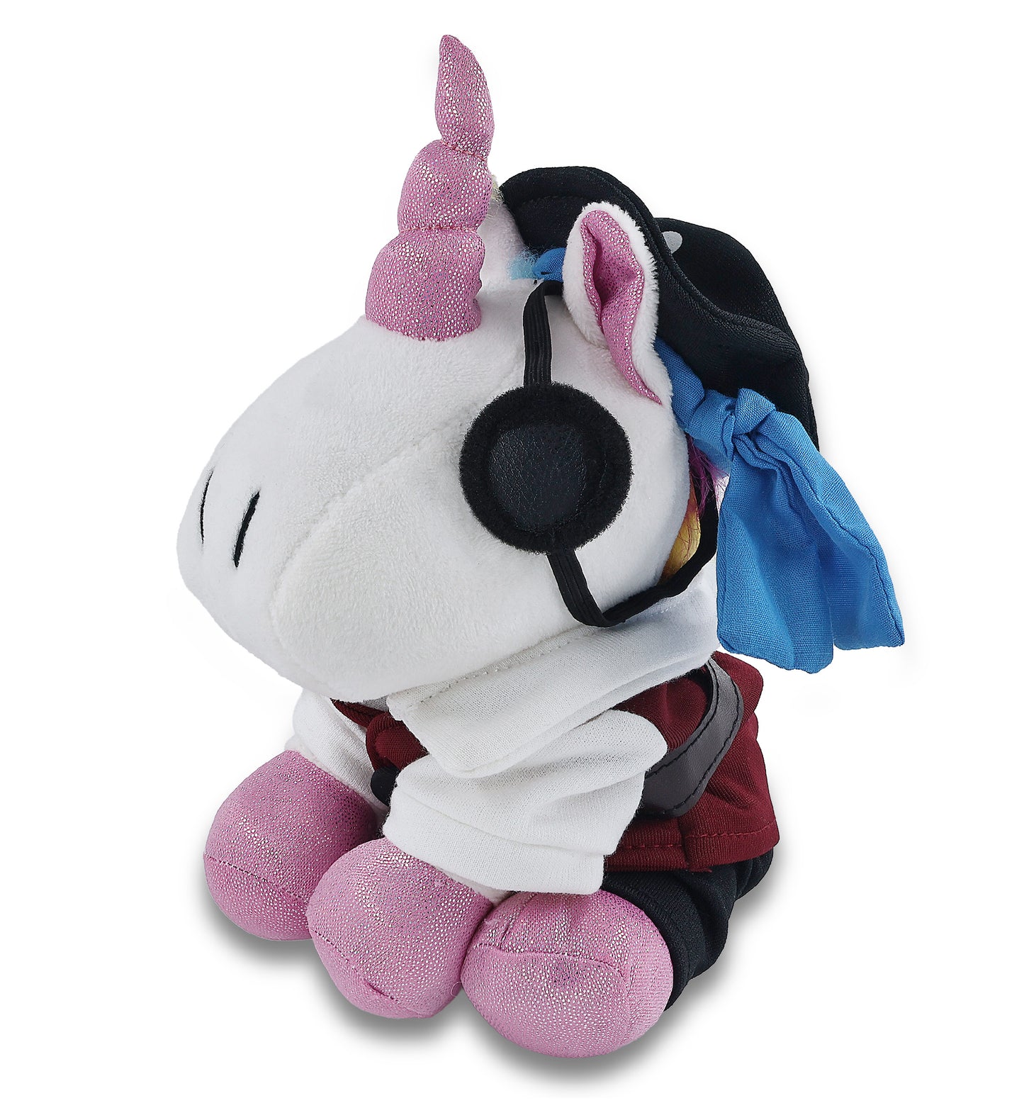 SPARKLE EYES PLUSH - WHITE UNICORN WITH PIRATE DRESS UP