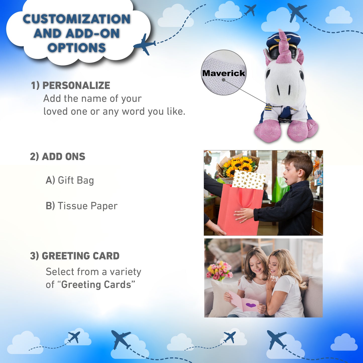 SPARKLE EYES PLUSH - WHITE UNICORN WITH PILOT DRESS UP