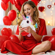 SPARKLE EYES PLUSH - WHITE UNICORN WITH HAPPY ANNIVERSARY HEART
