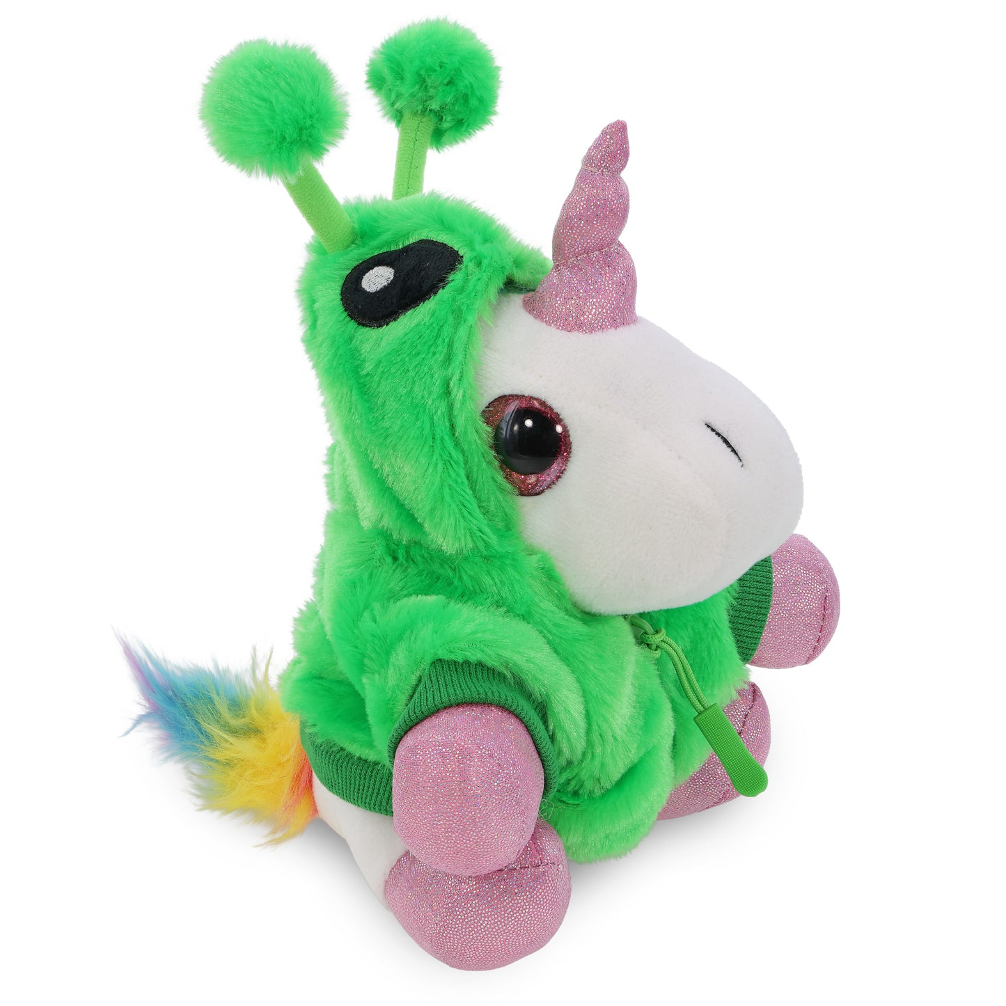 SPARKLE EYES PLUSH - WHITE UNICORN WITH ALIEN SWEATER