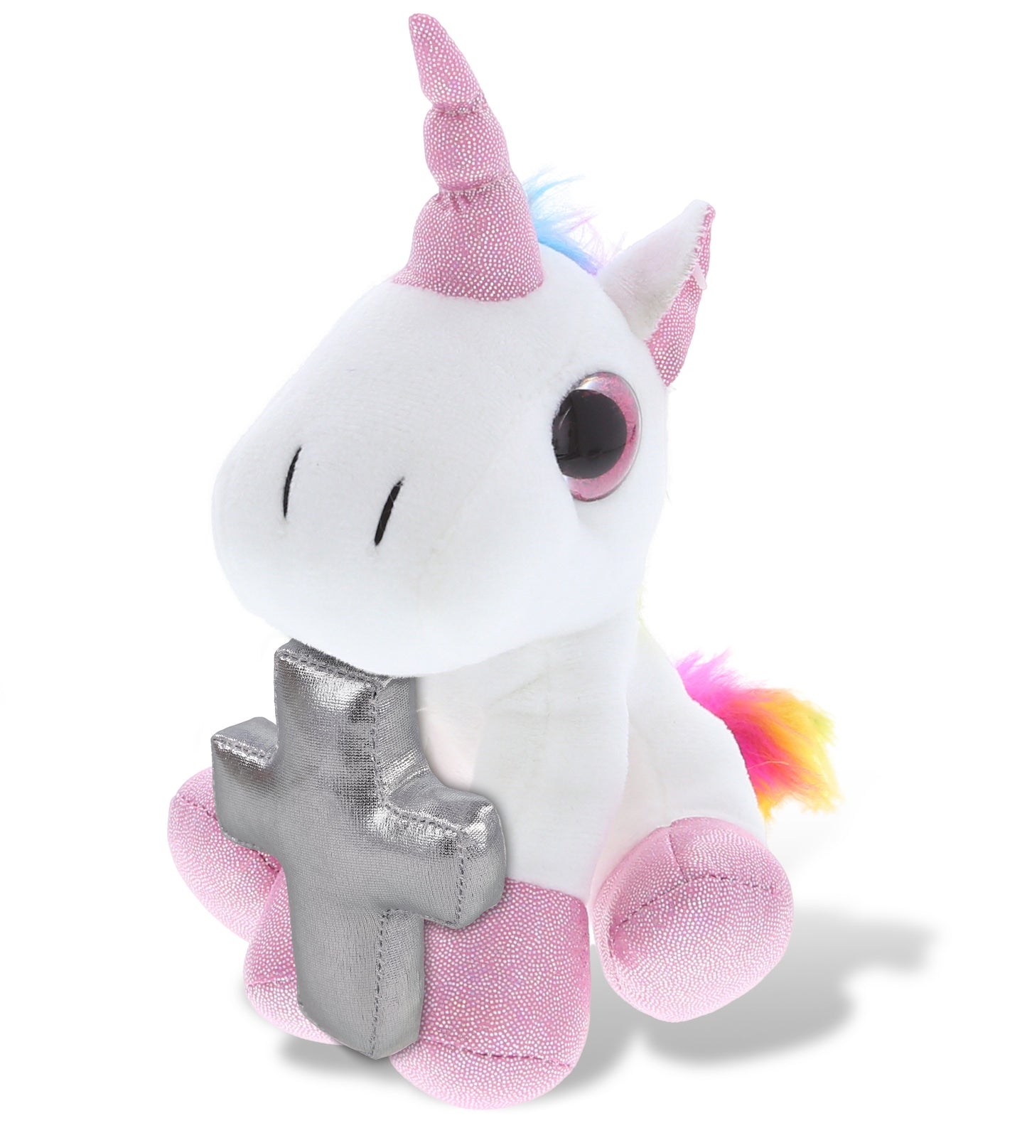 PLUSH CROSS - SPARKLE EYES PLUSH - WHITE UNICORN