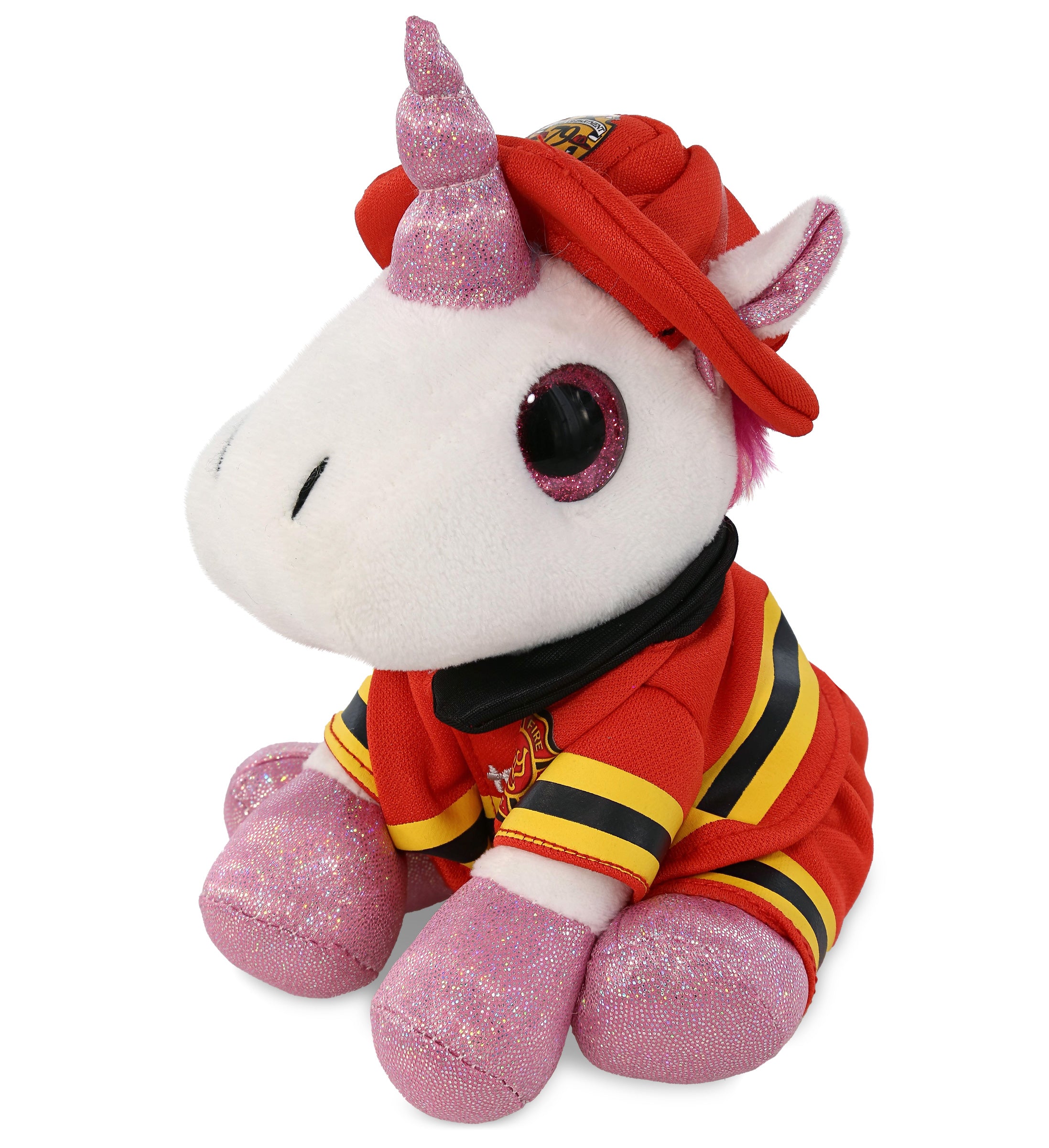 PLUSH FIREMAN - SPARKLE EYES PLUSH - WHITE UNICORN