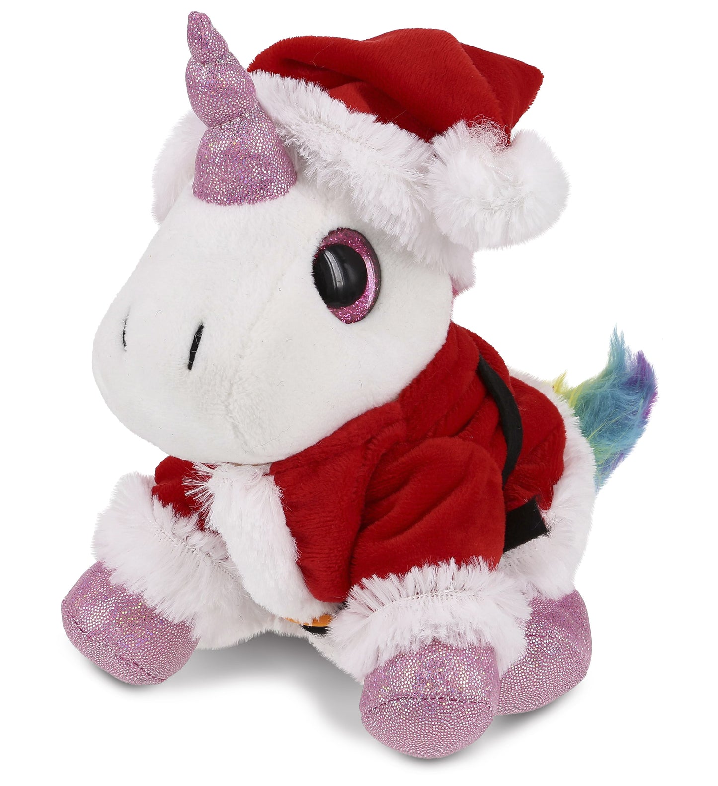 PLUSH SANTA - SPARKLE EYES PLUSH - WHITE UNICORN