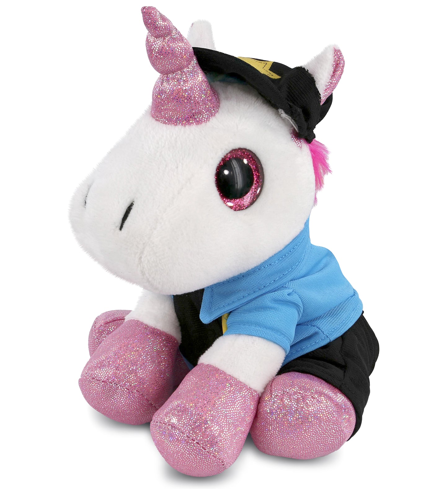 PLUSH POLICE - SPARKLE EYES PLUSH - WHITE UNICORN