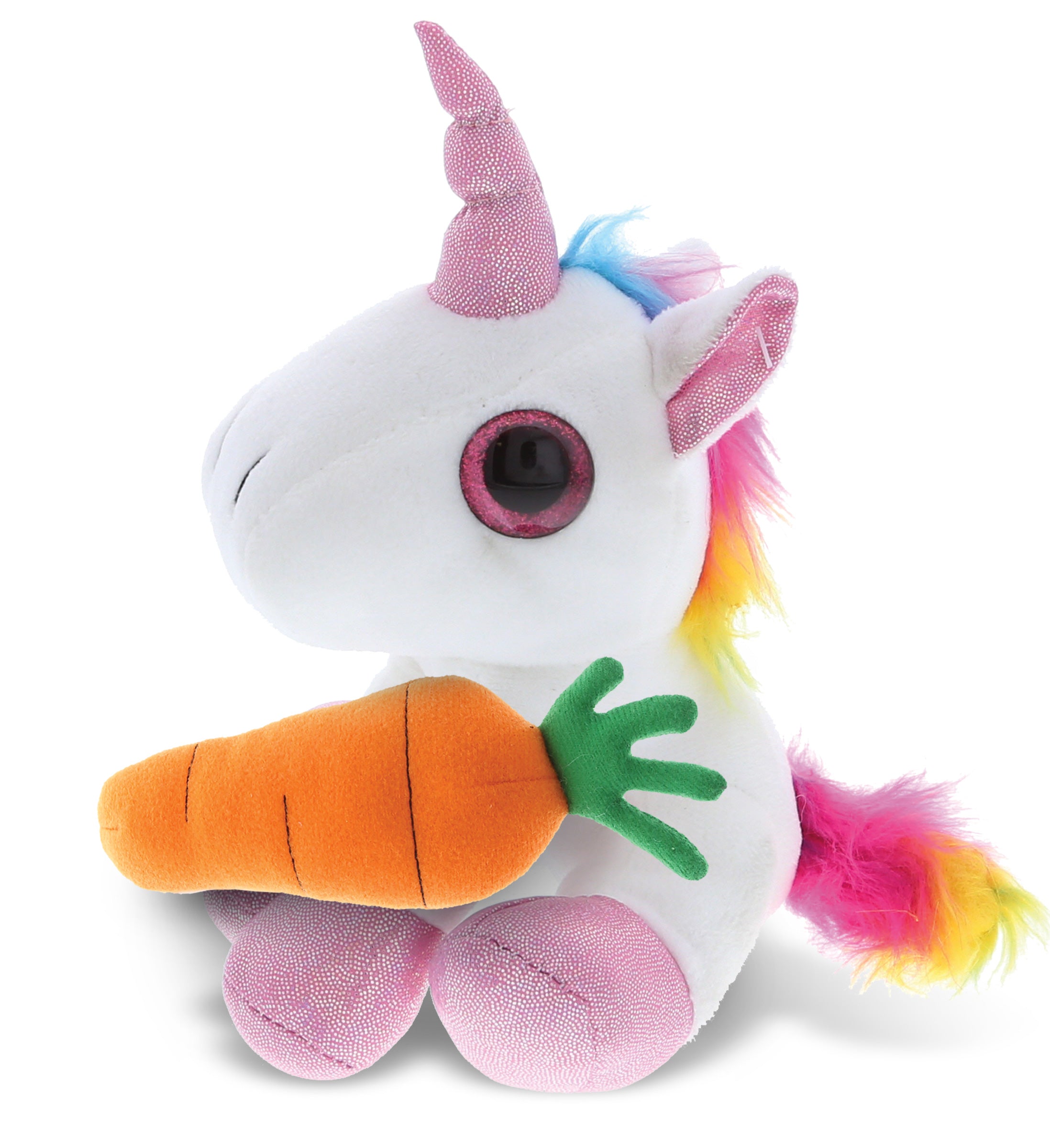 PLUSH CARROT - SPARKLE EYES PLUSH - WHITE UNICORN