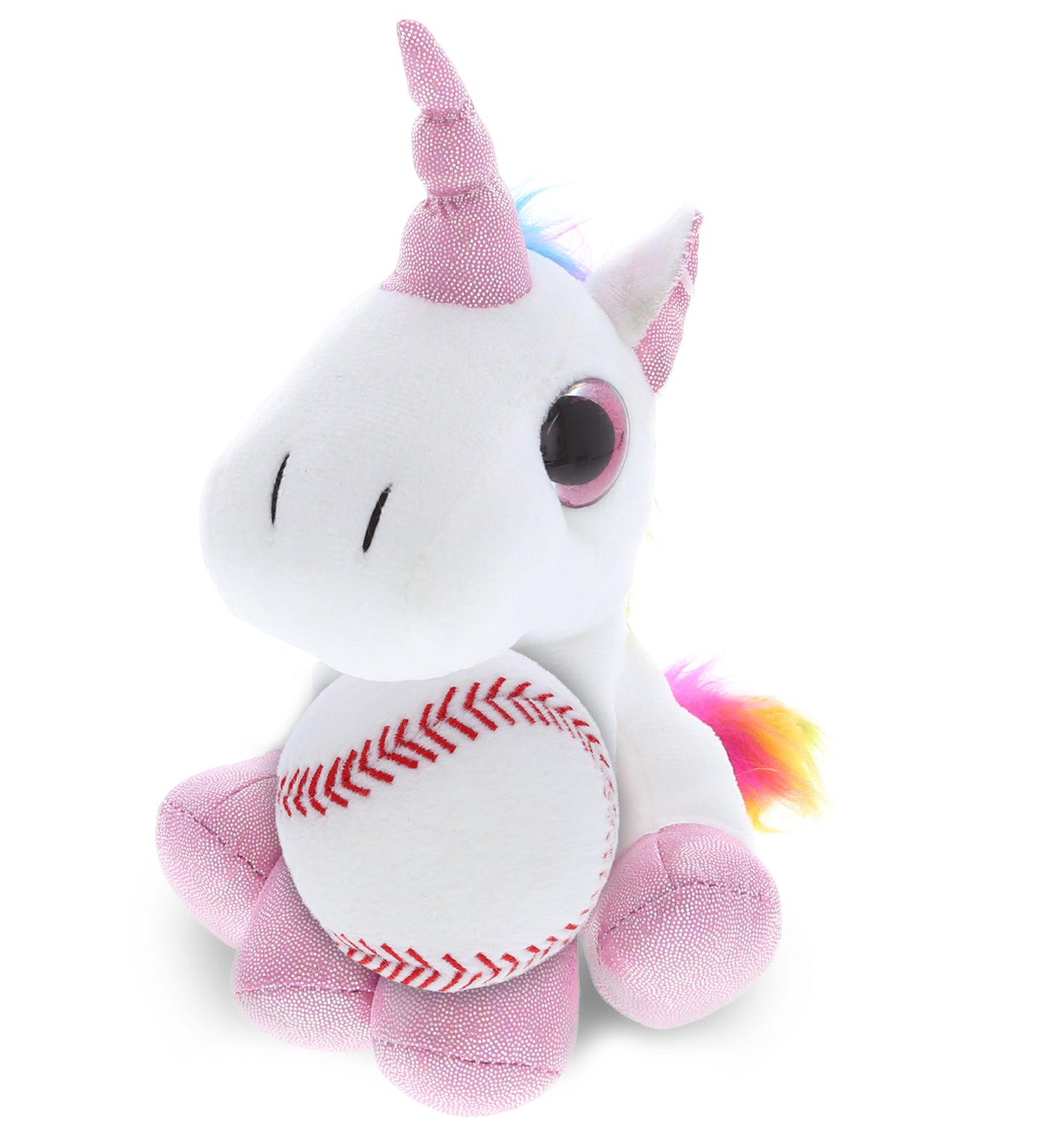 PLUSH BASEBALL - SPARKLE EYES PLUSH - WHITE UNICORN