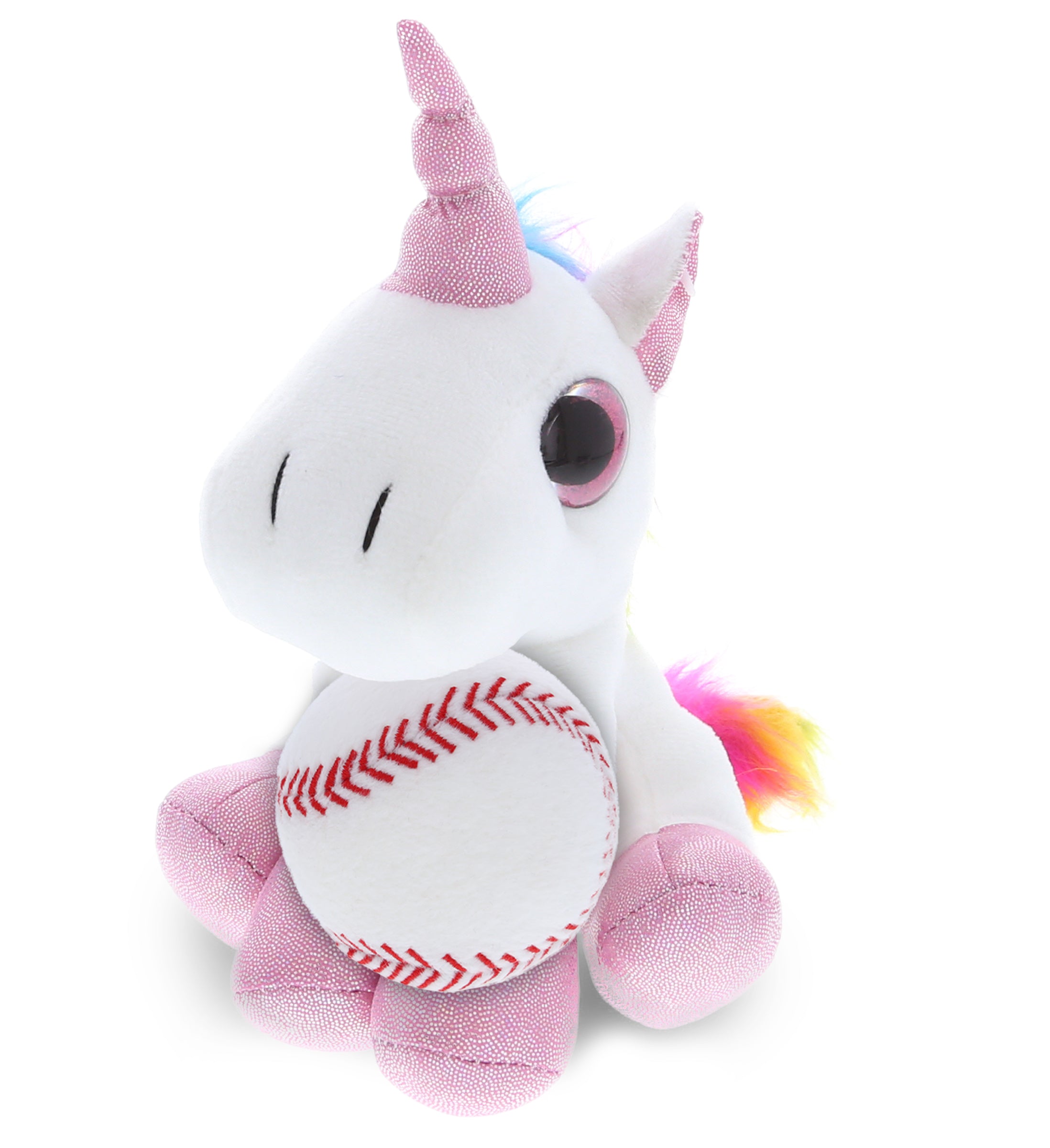 PLUSH BASEBALL - SPARKLE EYES PLUSH - WHITE UNICORN