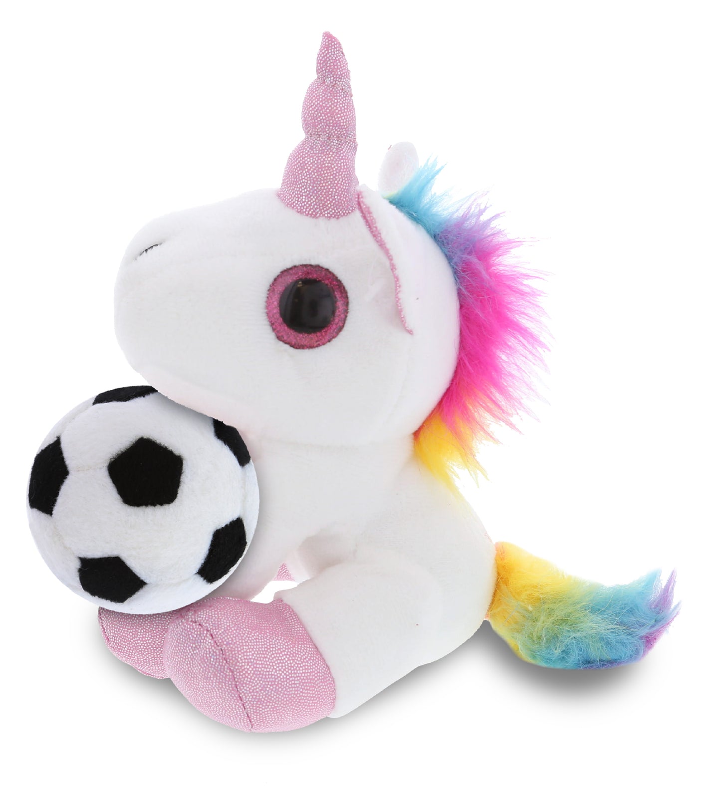 PLUSH SOCCER BALL - SPARKLE EYES PLUSH - WHITE UNICORN
