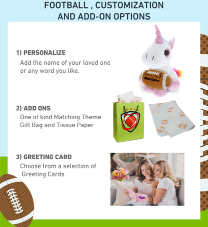SPARKLE EYES PLUSH - WHITE UNICORN With Football Plush